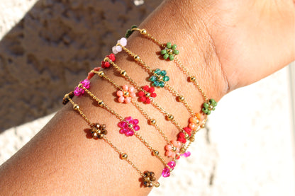 Beaded Flower Dainty Bracelet