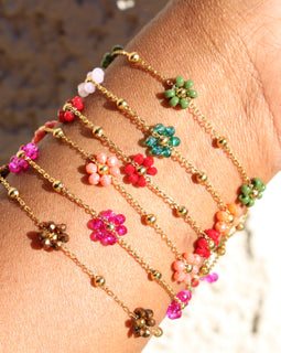 Beaded Flower Dainty Bracelet