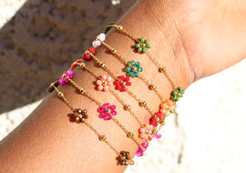 Beaded Flower Dainty Bracelet