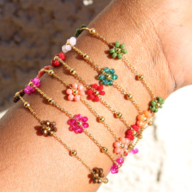 Beaded Flower Dainty Bracelet