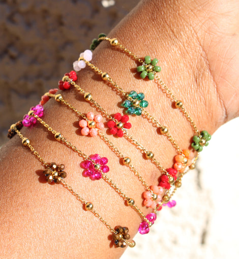 Beaded Flower Dainty Bracelet