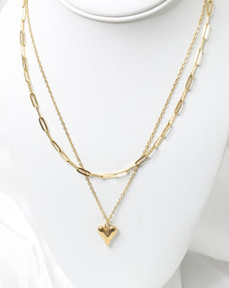 Heart Double Chain Necklace