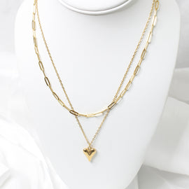 Heart Double Chain Necklace