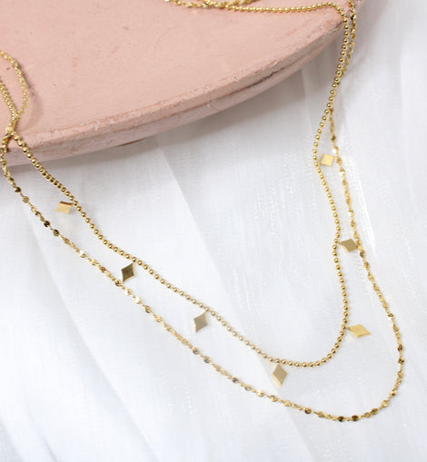 Double Layer Diamond Necklace