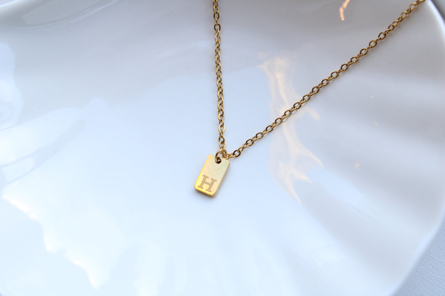 Mini Initial Tag Pendant Necklace