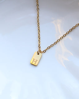 Mini Initial Tag Pendant Necklace