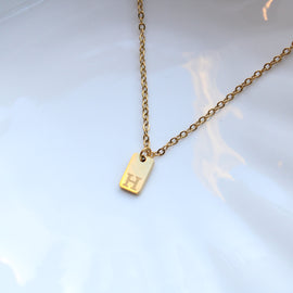 Mini Initial Tag Pendant Necklace