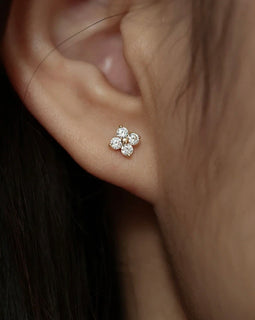 Mini Crystal Flower Stud Earrings