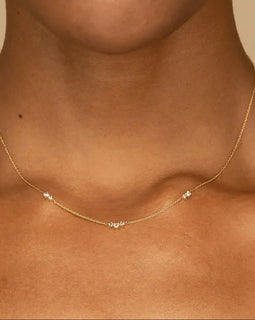 Triple Zirconian Dainty Necklace