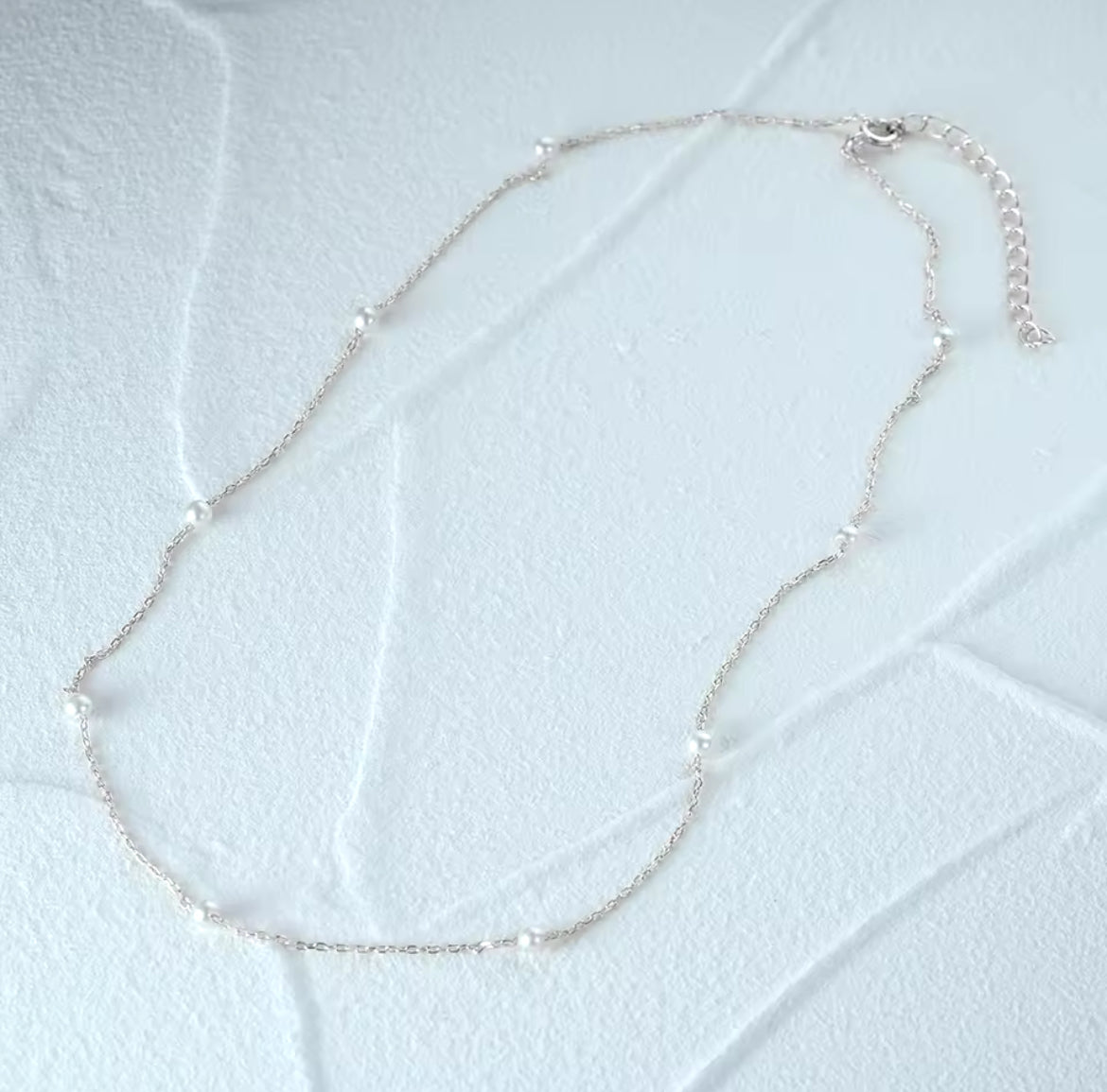 Beaded Pearl Chain Necklace