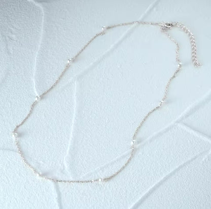 Beaded Pearl Chain Necklace