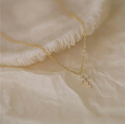 Mini Sparkle Cross Necklace