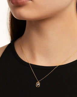 Gold Filled Studded Mini Initial Necklace