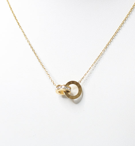 Double Circle Ring Necklace