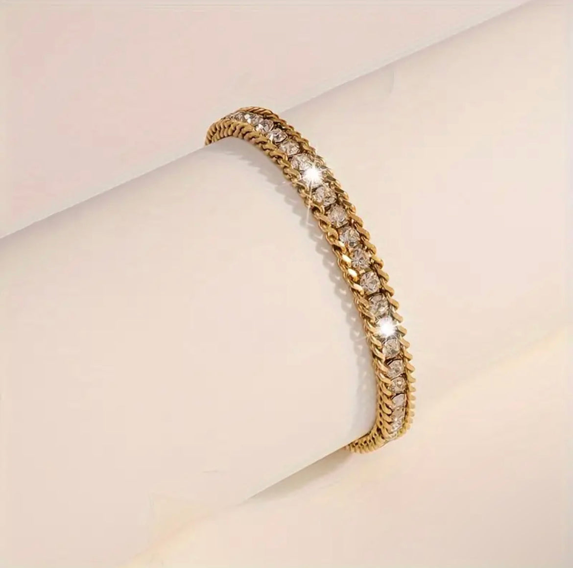 Braided Faux Diamond Bracelet