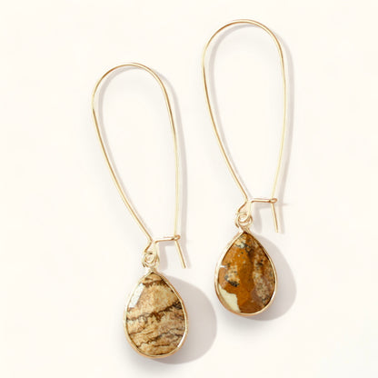 Tear Drop Stone Earrings