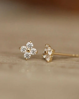 Mini Crystal Flower Stud Earrings