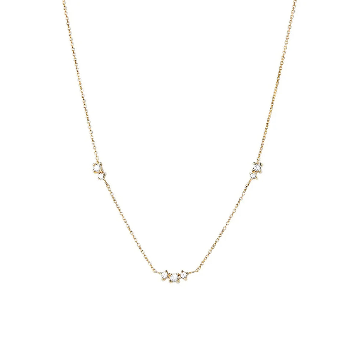 Triple Zirconian Dainty Necklace