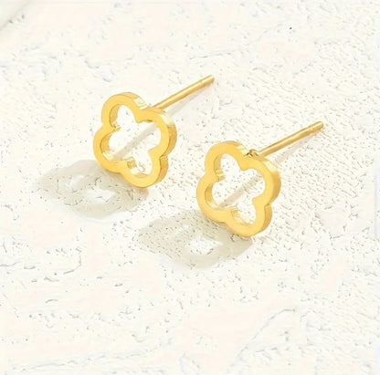 Hollow Clover Stud Earrings