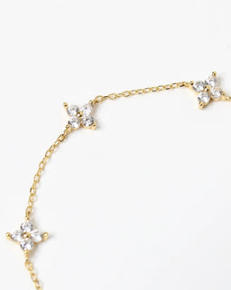 Diamond Studded Flower Bracelet