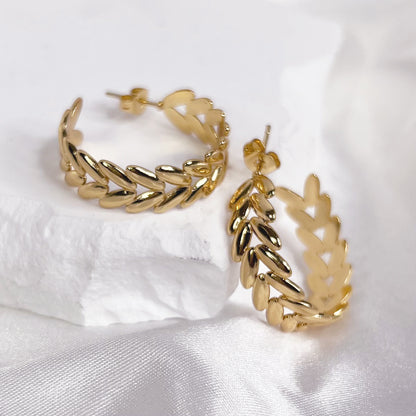 Hollow Leaf Hoops