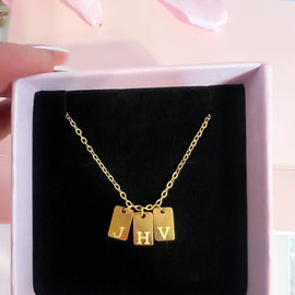 Mini Initial Tag Pendant Necklace