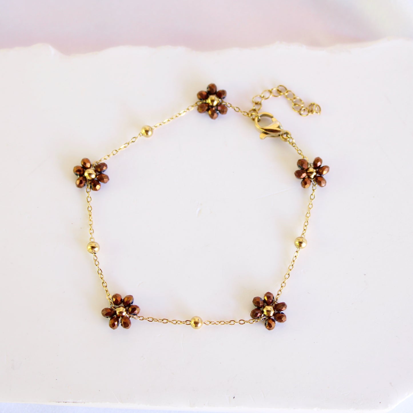 Beaded Flower Dainty Bracelet