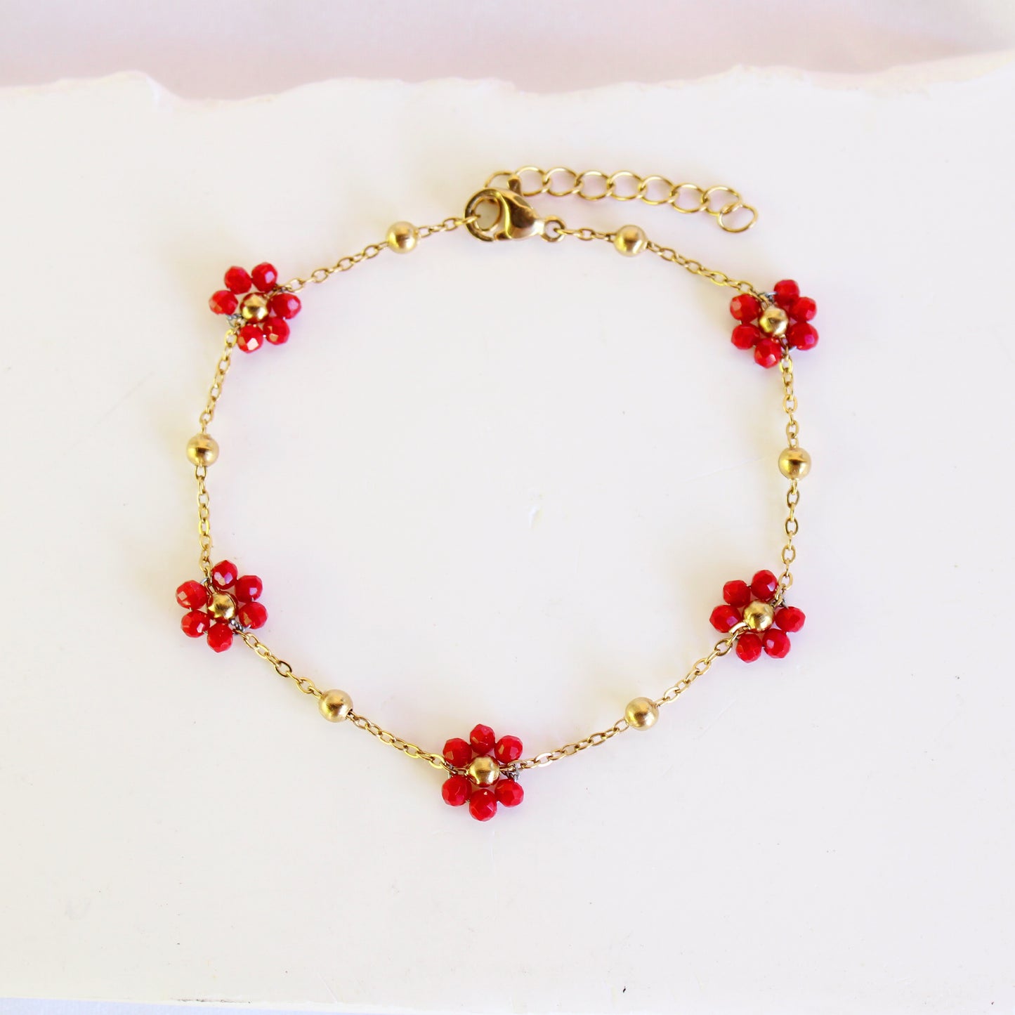 Beaded Flower Dainty Bracelet