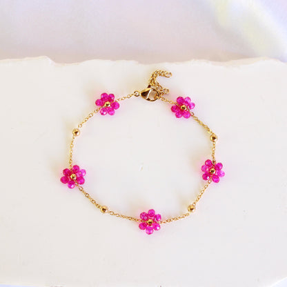 Beaded Flower Dainty Bracelet