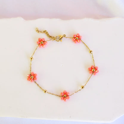 Beaded Flower Dainty Bracelet