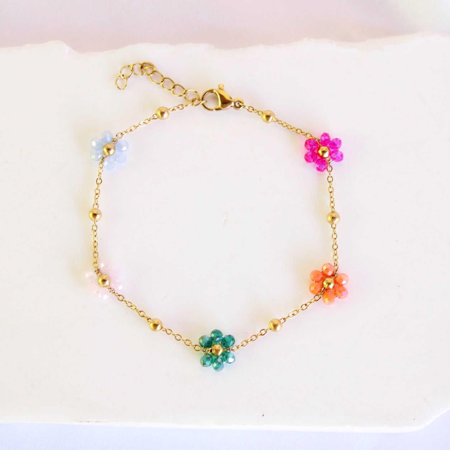 Beaded Flower Dainty Bracelet