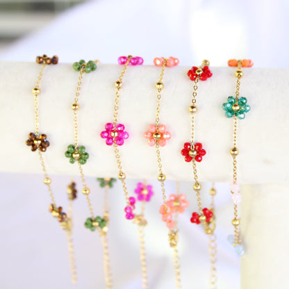 Beaded Flower Dainty Bracelet