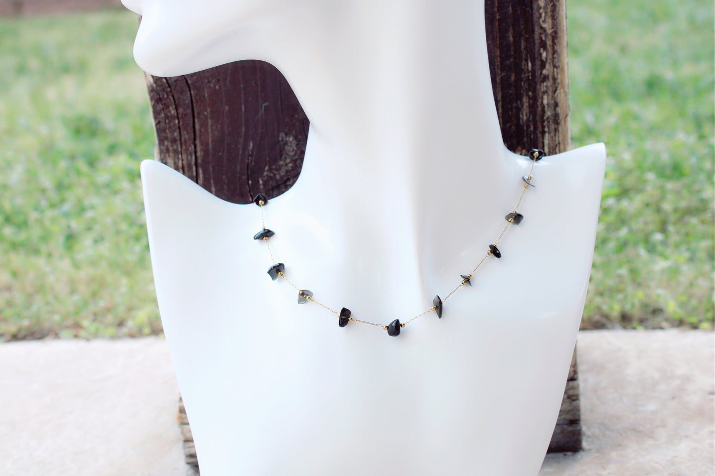 Irregular Beaded Stone Necklace