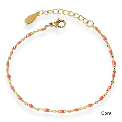 Dainty Enamel Bead Bracelet