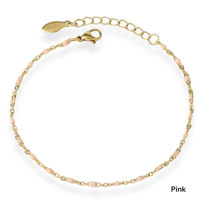 Dainty Enamel Bead Bracelet