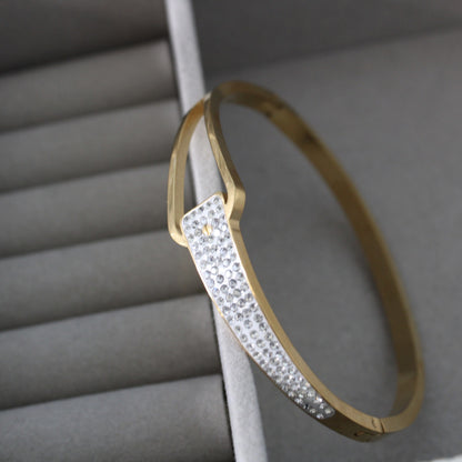 Buckle Rhinestone Bangle