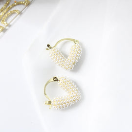 Mini Heart Pearl Earrings