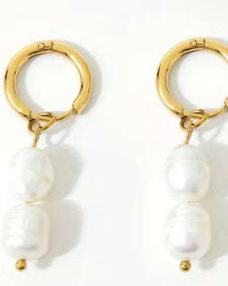 Freshwater 2 Pearl Drop Earrings