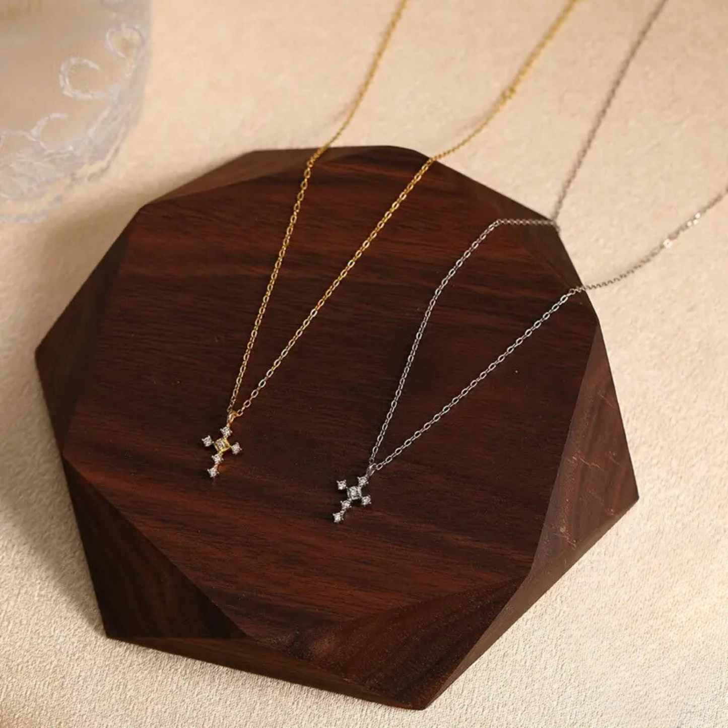 Mini Sparkle Cross Necklace