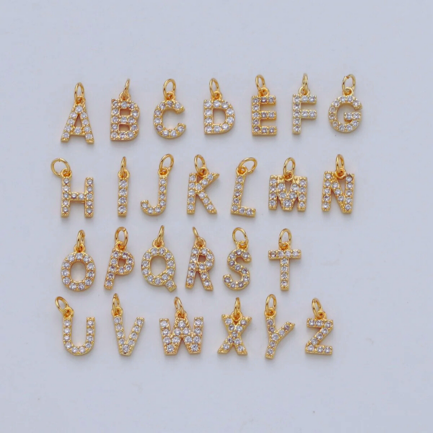 Gold Tiny CZ Initial