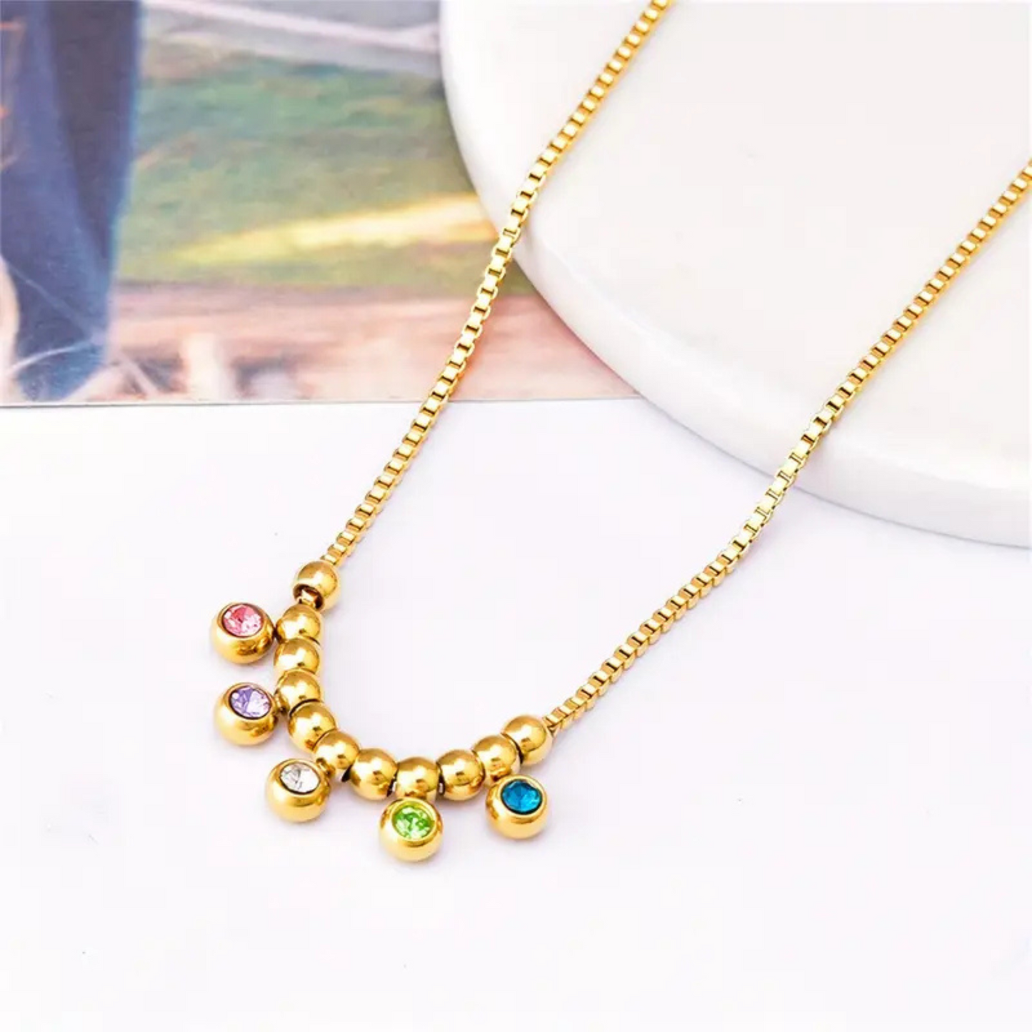 Colorful Round Bead Necklace