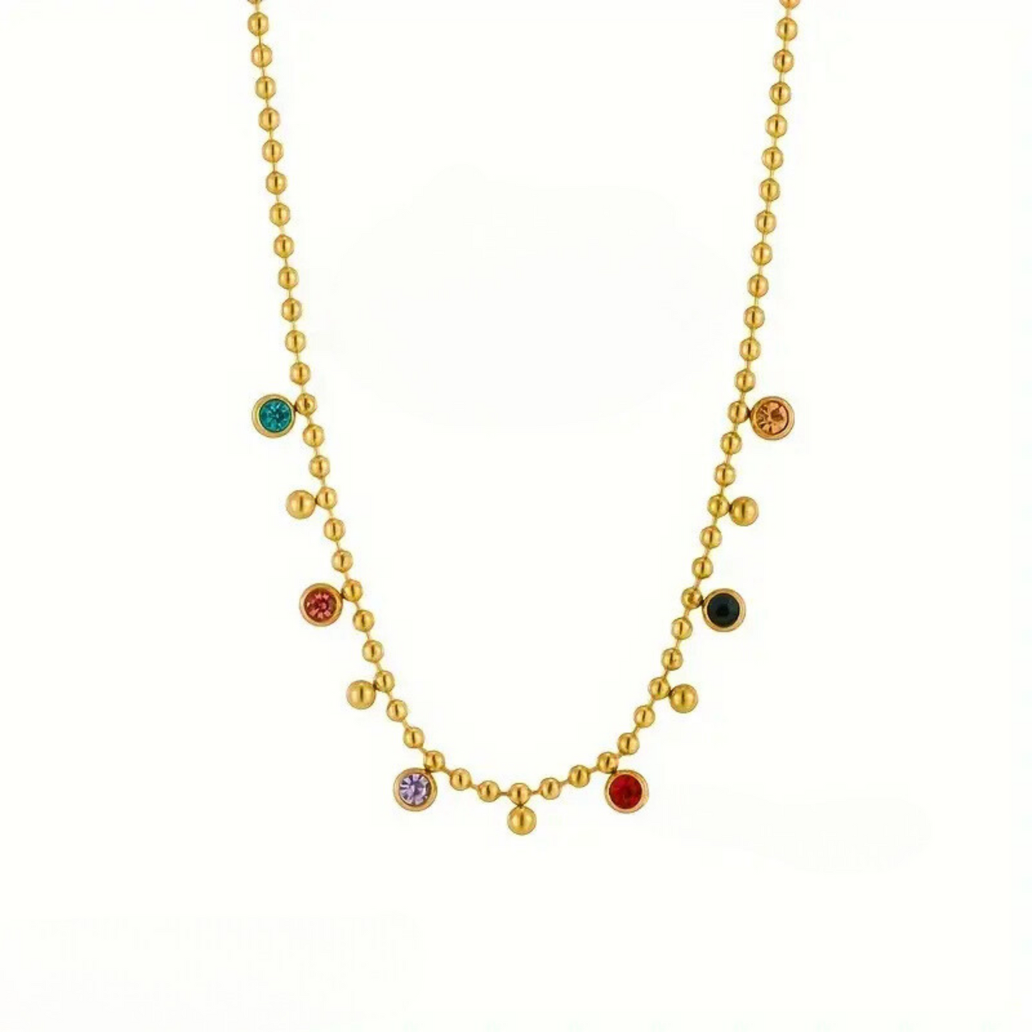 Multi Colorful Vintage Inspired Beaded Necklace