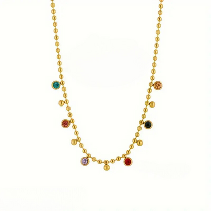 Multi Colorful Vintage Inspired Beaded Necklace