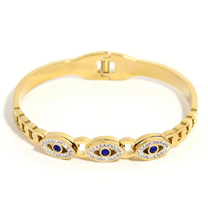 Triple Studded Evil Eve Bangle