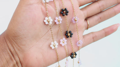 Beaded Flower Chain Necklace