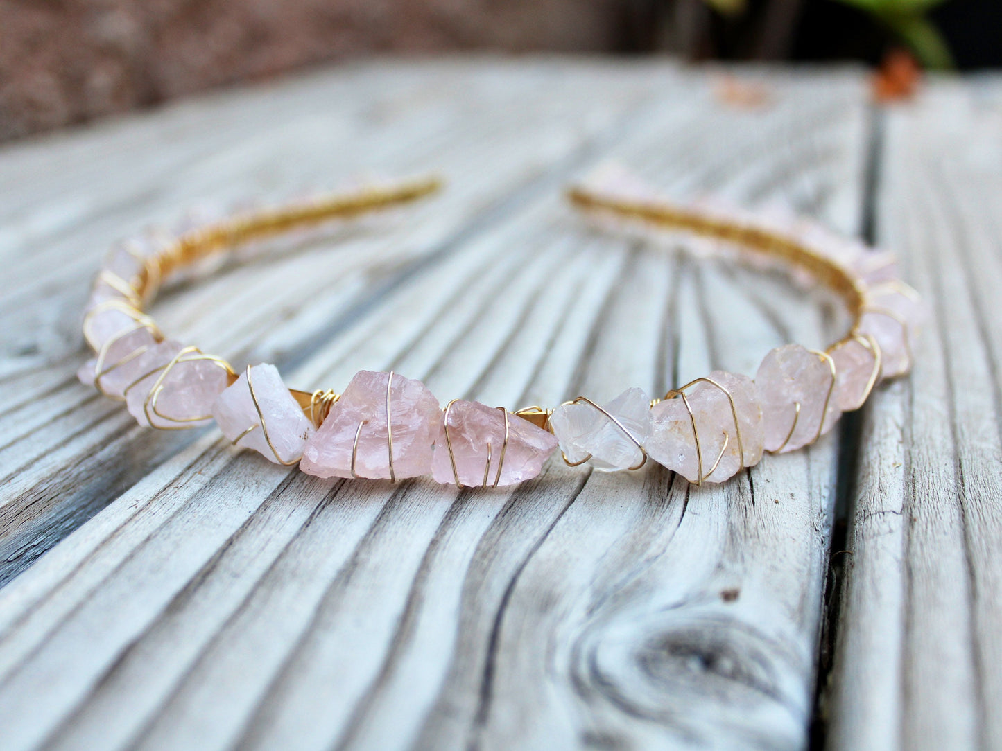 Rose Quartz Crystal Crown