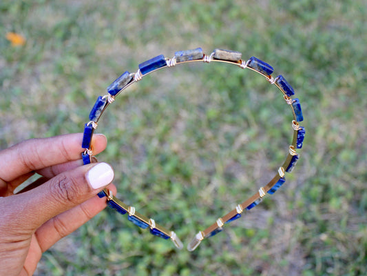 Lapis Lazuli Wrapped Headpiece