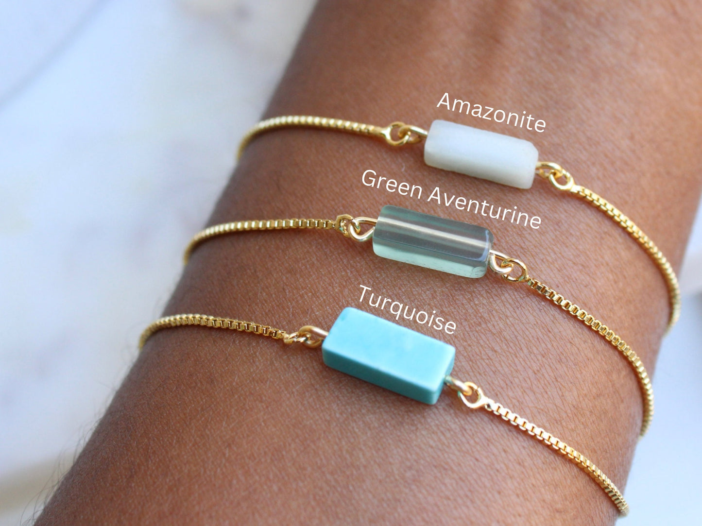 Rectangular Stone Bracelet